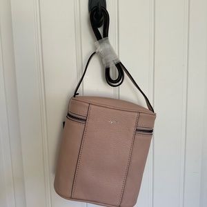 Tahari brand crossbody bag in the style Creel and color dusty rose.